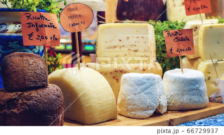 fresh toma and ricotta, traditional italian hard 66729937