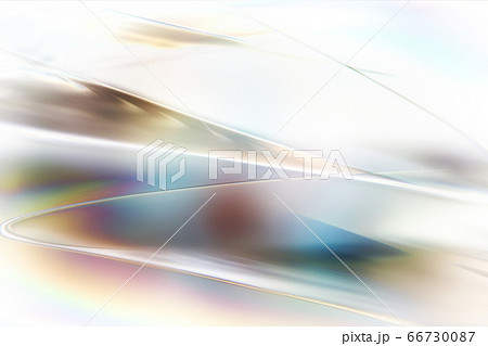 白く透明感の美しい虹色のメタリックなクールなガラス質感のアブストラクトのイラスト素材