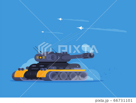 Flat vector modern tank isolated on bright 66731101