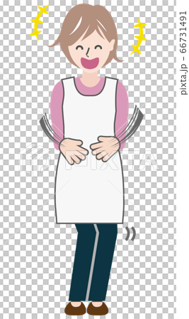 女性 お腹を抱えて笑う 女性 お腹を抱えて笑う 66731491
