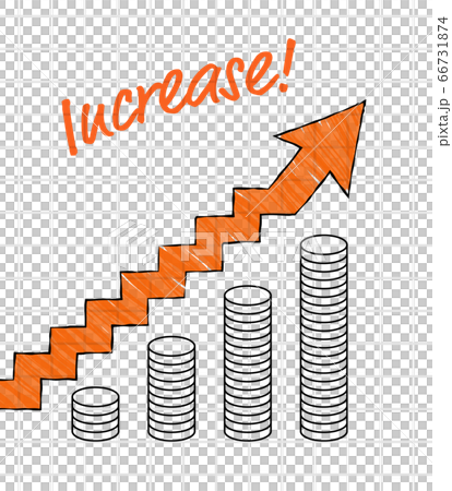 Rising arrow and money graph Rising arrow and money graph 66731874