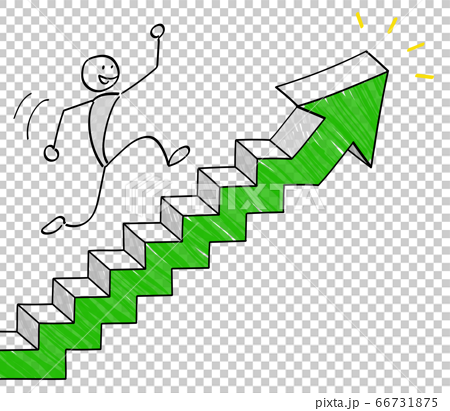 Growth Image Of A Person Climbing The Arrow On Stock Illustration