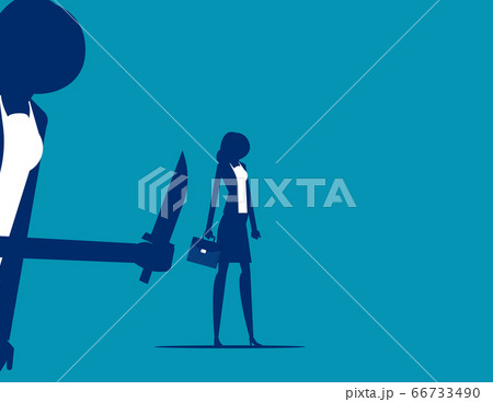 Businesswoman being stabbed in the back. Businesswoman being stabbed in the back. 66733490