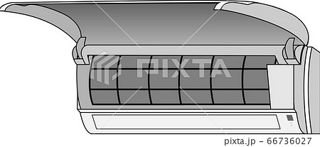 エアコン 蓋 開封 フィルター掃除のイラスト素材