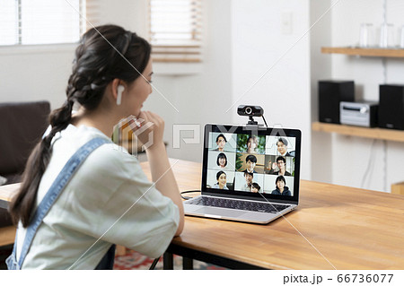オンラインミーティング テレワーク イメージ オンラインミーティング テレワーク イメージ 66736077