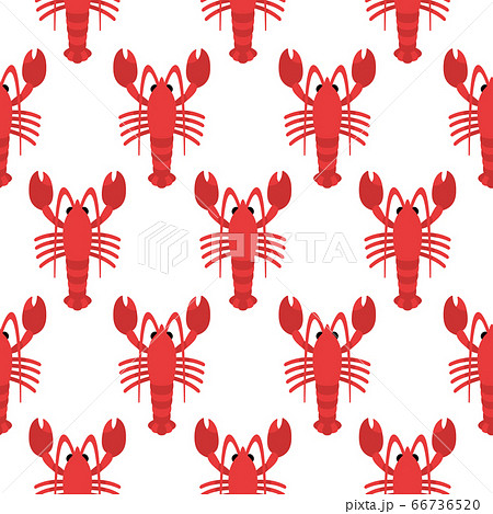 Lobster Seamless Pattern Red Stock Illustration