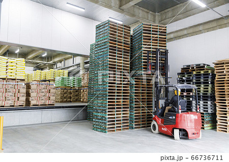 フォークリフトと倉庫 66736711