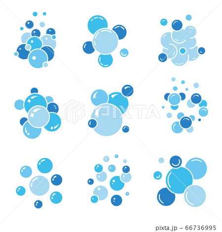 Soap bubbles. Underwater aquarium balls foam splashes glyph and boiling vector effects 66736995