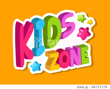 Playroom logo. Kids zone 3d lettering, banner for baby playing area with colorful letters and stars vector illustration Playroom logo. Kids zone 3d lettering, banner for baby playing area with colorful letters and stars vector illustration 66737276