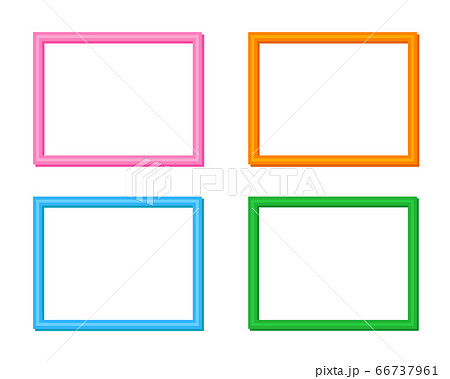 シンプルなカラーワイプ枠 太 ４色セット パステルカラーのイラスト素材