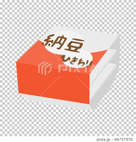 パッケージに包まれたひきわり納豆のイラスト。 66737970