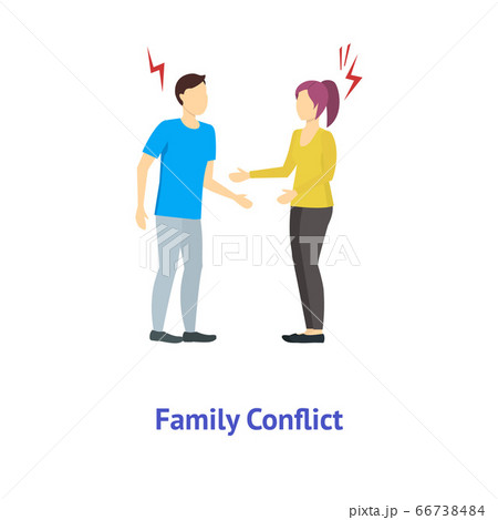 Cartoon Color Characters People Family Conflict. Vector 66738484