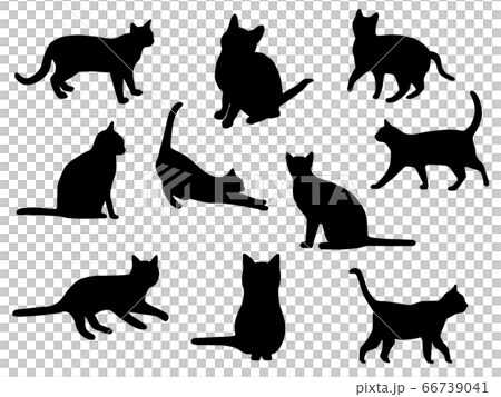 猫 シルエットのイラスト素材