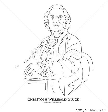 クリストフ ヴィリバルト グルック 1714年7月2日 1787年11月15日 音楽家の巨匠のイラスト素材
