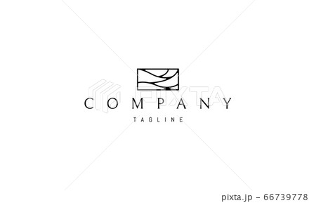 Vector logo on which an abstract image of the waves in the rectangle. Vector logo on which an abstract image of the waves in the rectangle. 66739778