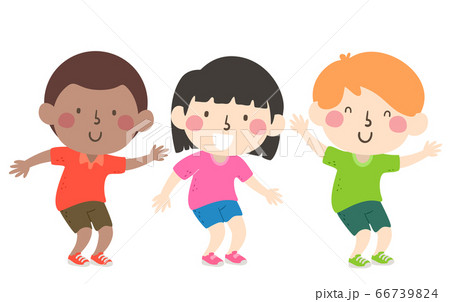 Kids Bend Your Knees Illustrationのイラスト素材 [66739824