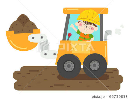 Kid Boy Construction Excavator Illustration Kid Boy Construction Excavator Illustration 66739853