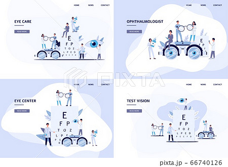 Set of web banner or page templates for ophthalmology flat vector illustration. 66740126