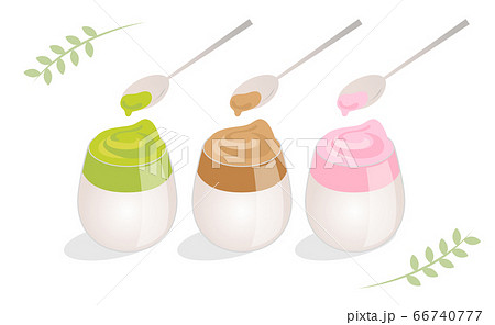 ダルゴナコーヒーのベクターイラスト 様々なバリエーション ダルゴナコーヒーのベクターイラスト 様々なバリエーション 66740777