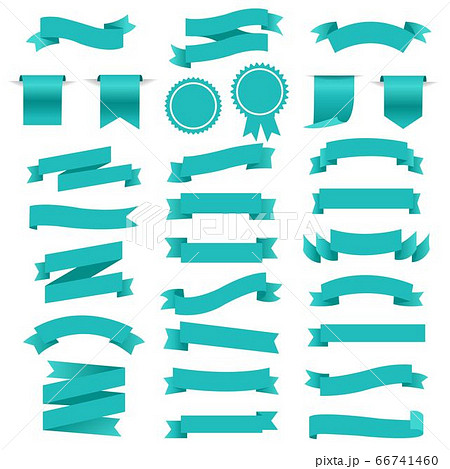 Blue Retro Paper White Ribbons Set Blue Retro Paper White Ribbons Set 66741460