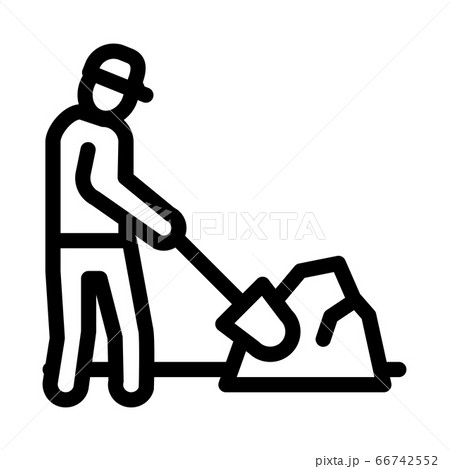 worker digging icon vector outline illustration worker digging icon vector outline illustration 66742552