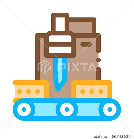 wood plank cutting machine icon vector outline illustration 66742686