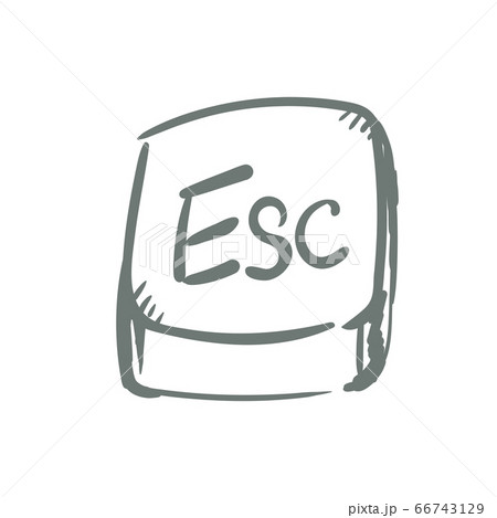 Escape button key . doodle icon, vector sign, hand drawing style pictogram isolated on white. Symbol, logo illustration 66743129