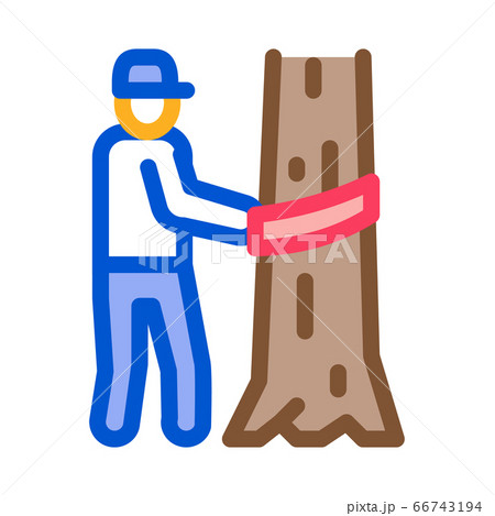 tree felling icon vector outline illustration 66743194