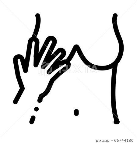 Hand Touching Boobs Icon Vector Outline のイラスト素材