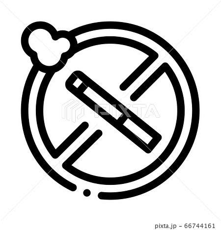 stop smoking cigarette sign icon vector outline illustration 66744161