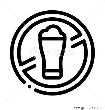 stop drink alcohol sign icon vector outline illustration 66744163