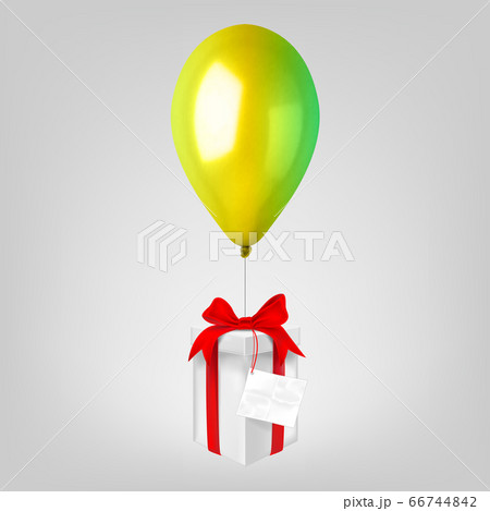 3d Realistic Colorful Balloon Set. Holiday illustration of flying glossy balloon with gift box. 3d Realistic Colorful Balloon Set. Holiday illustration of flying glossy balloon with gift box. 66744842