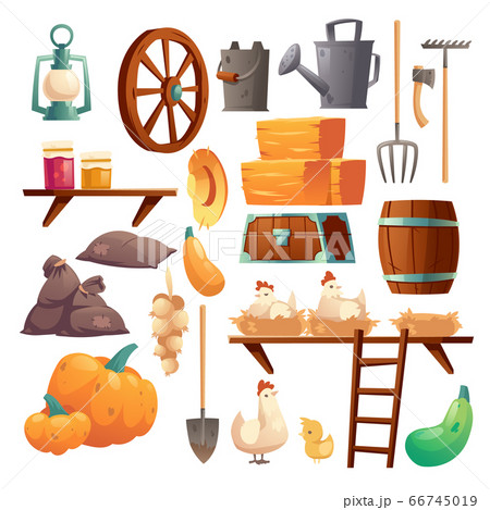 Set of barn stuff, chicken and chicks, farm things 66745019