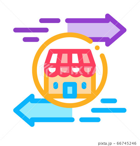 shop building arrows icon vector outline illustration shop building arrows icon vector outline illustration 66745246
