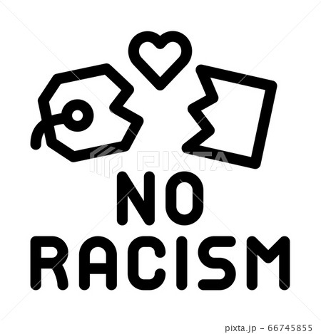 no racism torn label icon vector outline illustration 66745855