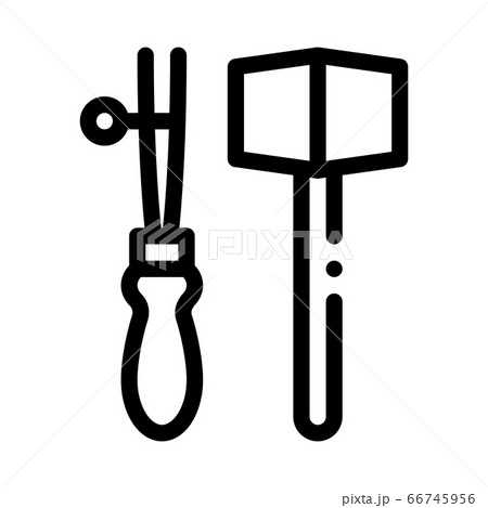 leather craft tools icon vector outline illustration 66745956