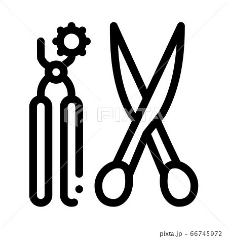 leather craft scissors and punch tool icon vector outline illustration leather craft scissors and punch tool icon vector outline illustration 66745972