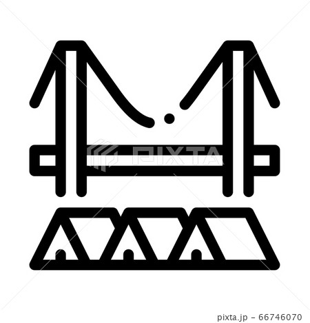 homeless tents under bridge icon vector outline illustration 66746070