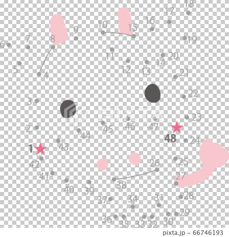 年賀状素材_牛の点つなぎ 年賀状素材_牛の点つなぎ 66746193