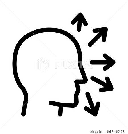 human head and arrows icon vector outline illustration 66746293