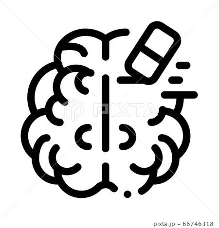 brain mind erase eraser icon vector outline illustration 66746318