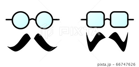 眼鏡と髭のイラストのイラスト素材 眼鏡と髭のイラストのイラスト素材