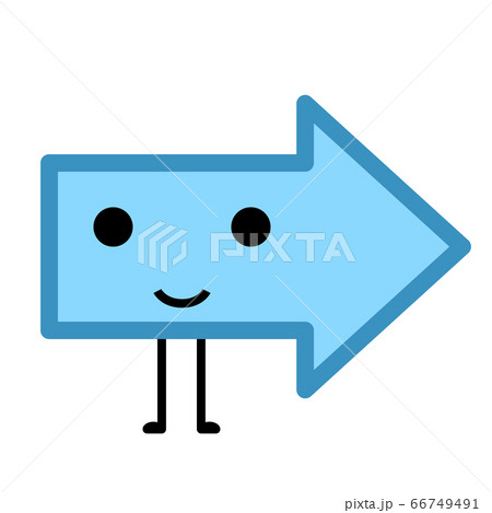 矢印のキャラクターのイラスト素材