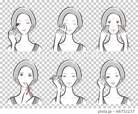 Illustration of a woman doing makeup Illustration of a woman doing makeup 66752237