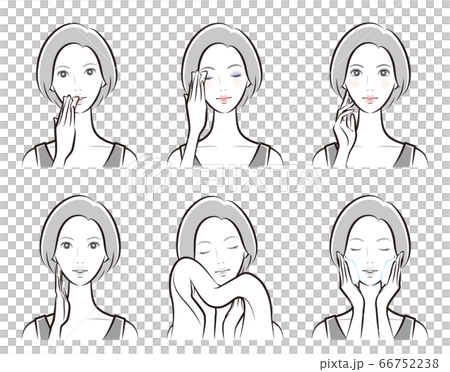 Illustration of a woman doing skincare Illustration of a woman doing skincare 66752238