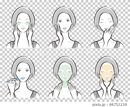 Illustration of a woman doing skincare Illustration of a woman doing skincare 66752239
