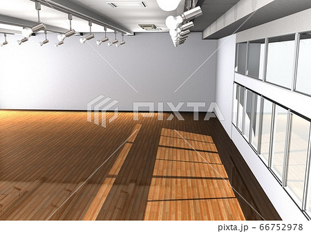 広々としたオフィス空間の3DCG(空き部屋、テナントなど) 66752978