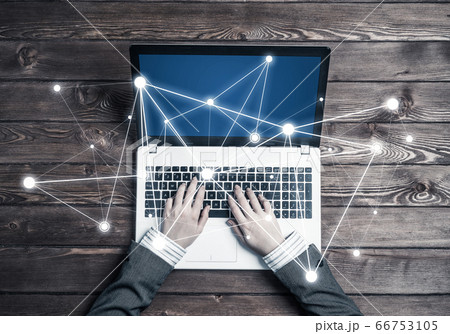Concept of social connection and networking with social connection lines 66753105