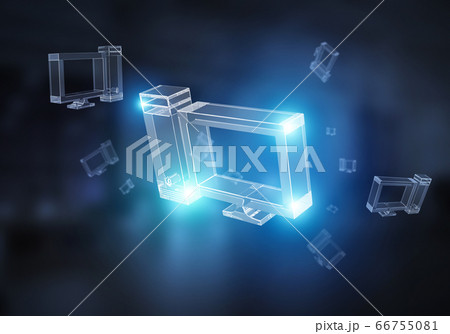 Computer and internet security concept presented by icons. Mixed media 66755081