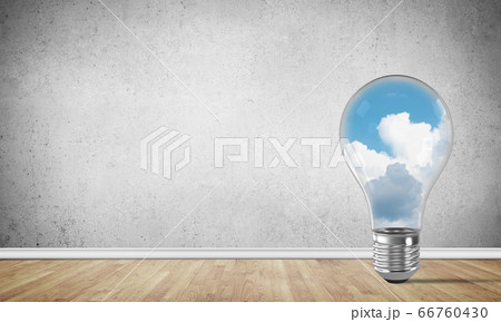 Eco innovations concept by means of lightbulb. 66760430